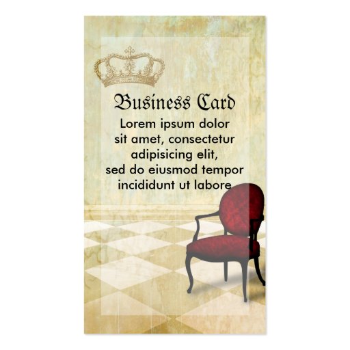 Small Royal Chair with Crown Business Card (front side)