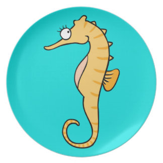 seahorse plate plates sticker round gifts zazzle