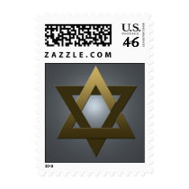 Small silver and gold Star of David Stamp