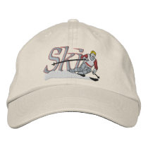 Small Ski Scene embroidered hats