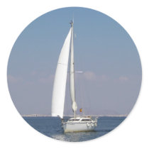 Small Spanish Yacht Round Sticker