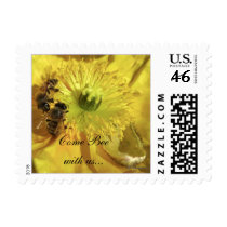 Small Square Yellow Wedding Postage