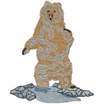Small Standing Grizzly embroidered shirts by ZazzleEmbroidery Small Standing Grizzly embroidered shirts
