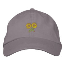 Small Sunflowers embroidered hats by ZazzleEmbroidery Small Sunflowers embroidered hats