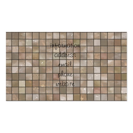 Small Tan Floor Tile Background Business Card (back side)