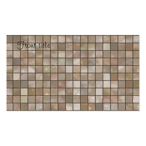 Small Tan Floor Tile Background Business Card (front side)