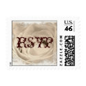 Small Tea Rose Crackled, RSVP postage