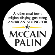 Small town Americans for Palin Sticker stickers