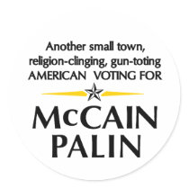 Small town Americans for Palin Sticker