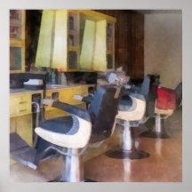 Small Town Barber Shop Poster