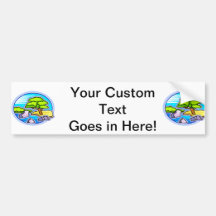 small tree by water bonsai like design bumper sticker
