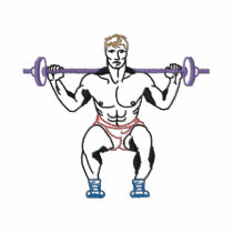Small Weightlifter Outline embroidered shirts