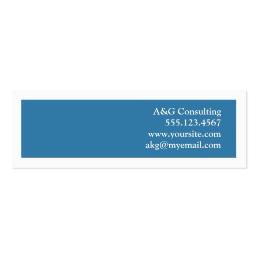 Small white border solid colbalt blue classic business card template (back side)
