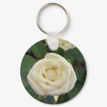 Small White Rose Keychain by greatphotos Small White Rose Keychain