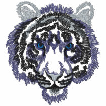 Small White Tiger Head embroidered shirts