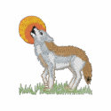 Small Wolf Scene embroidered shirts