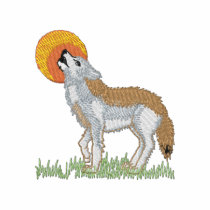 Small Wolf Scene embroidered shirts