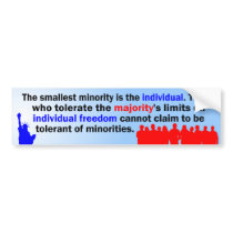 Smallest Minority bumper stickers