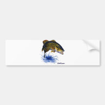 Smallmouth Bass leaping Bumper Sticker