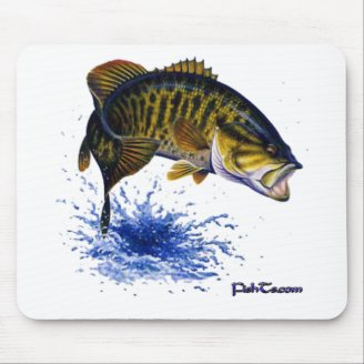 Smallmouth Bass leaping Mouse Pads