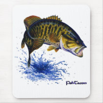 Smallmouth Bass leaping mousepads