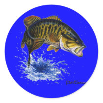 Smallmouth Bass leaping stickers