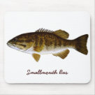 standard_mousepad - Original art by Mary K. THE FISH LADY Smallmouth Bass