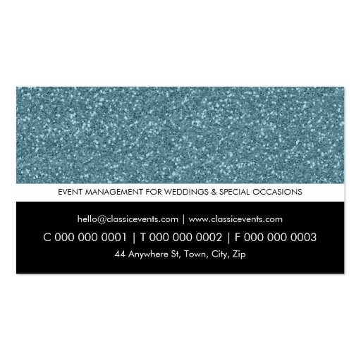 SMART BUSINESS CARD simple glittery blue texture (back side)