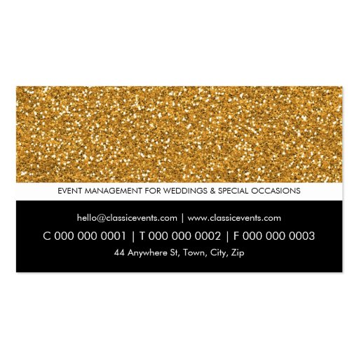SMART BUSINESS CARD simple glittery effect gold (back side)