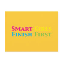 Smart Girls Finish First Gifts postcards by geniusgifts Smart Girls Finish First Gifts postcards