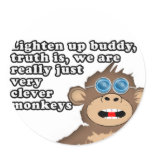 Smart Monkey Round Stickers
