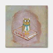 Smart owl art legal facts fun unique art painting magnets
