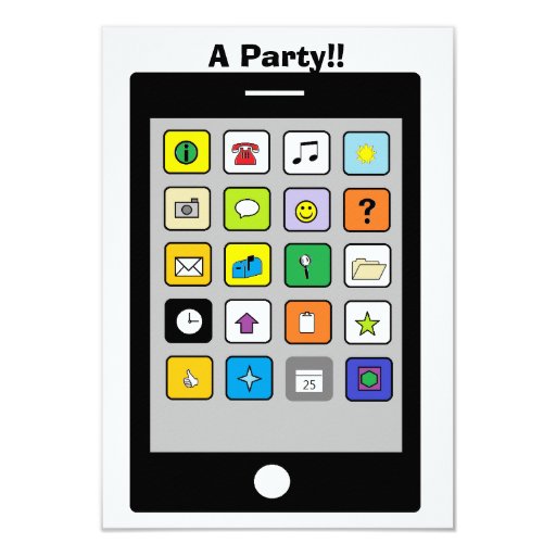 "Smart Phone" Party Invitations Zazzle