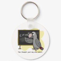 Smart Timneh African Grey Keychain by MenagerieMayhem Smart Timneh African Grey Keychain