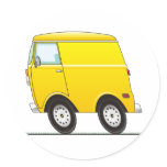 Smart Van Yellow Round Stickers