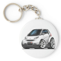 Smart White Car Keychains