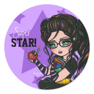 Smartie School Girl Super Star Reward Stickers zazzle_sticker