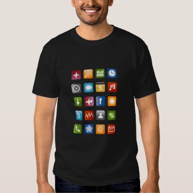 Smartphone t shirt with colorful app icons