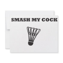 Smash My Badminton Cock invitations