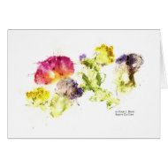 Smashed Flowers Colorful on white card