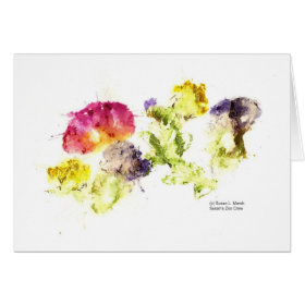 Smashed Flowers Colorful on white card