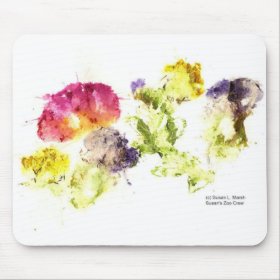 Smashed Flowers Colorful on white mousepad