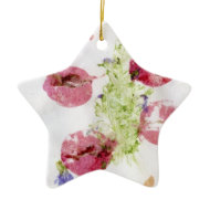 Smashed flowers craft, bougie red and green ornament