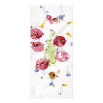 Smashed flowers craft, bougie red and green rack card design