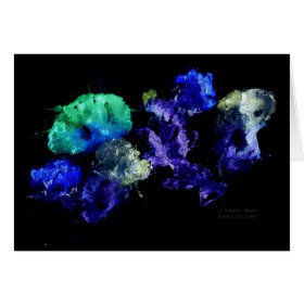 Smashed Flowers Design, Black back glowing card