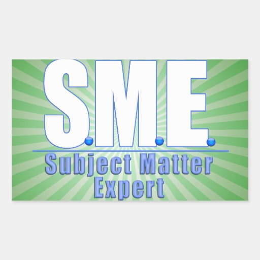 SME LOGO SUBJECT MATTER EXPERT WHITE/BLUE RECTANGULAR STICKER Zazzle
