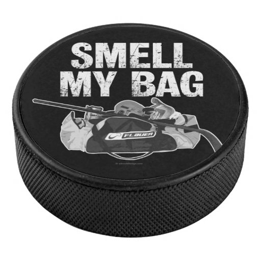 Smell My Bag (hockey stench) Hockey Puck Zazzle