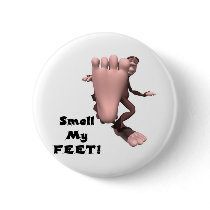 Smell My Feet Big Foot Monster buttons