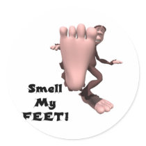 Smell My Feet Big Foot Monster stickers
