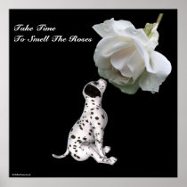 Smell Roses Puppy Rose Affirmation Poster Print